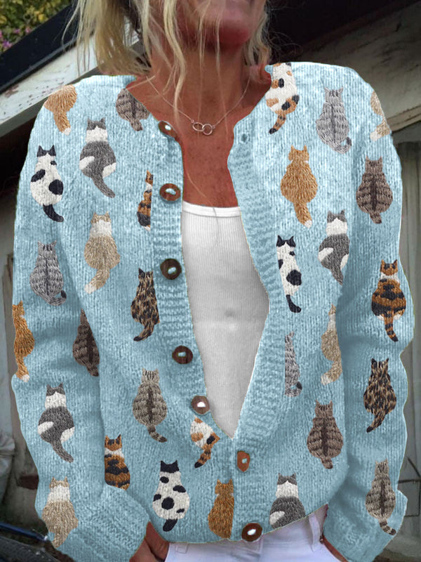 Lidia | Cat Print Cardigan