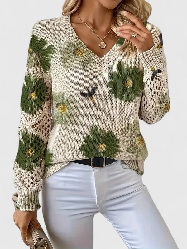 Bronwen | Floral Openwork Jumper