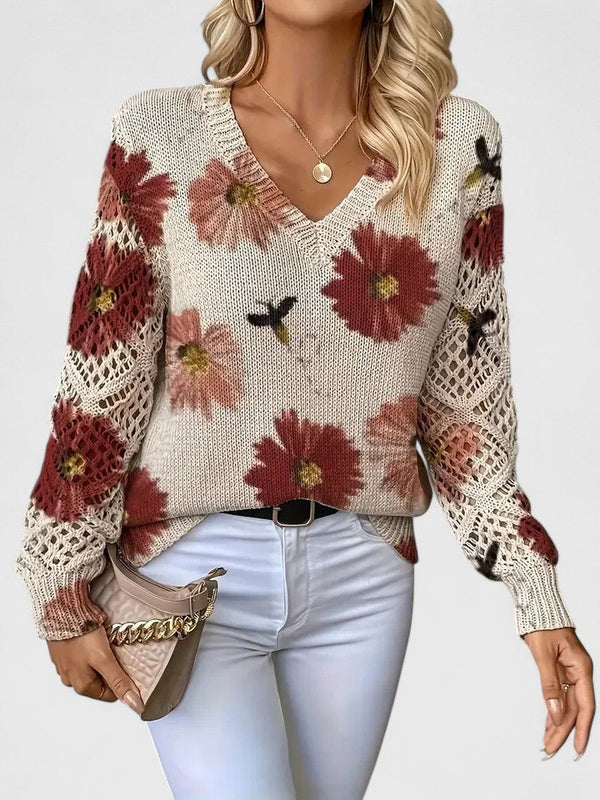 Bronwen | Floral Openwork Jumper