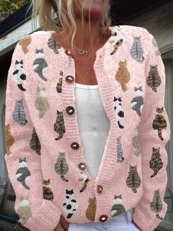 Lidia | Cat Print Cardigan
