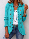 Rosalia | Turquoise Knit Jacket with Ruffles
