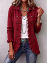 Annunziata | Ruby Red Knit Jacket with Ruffles