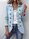 Consolata | Powder Blue Knit Jacket with Ruffles