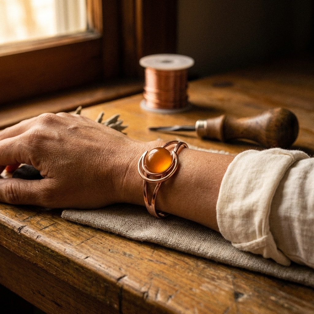 Bracciale in Rame di Lucia & Mila - Arancione