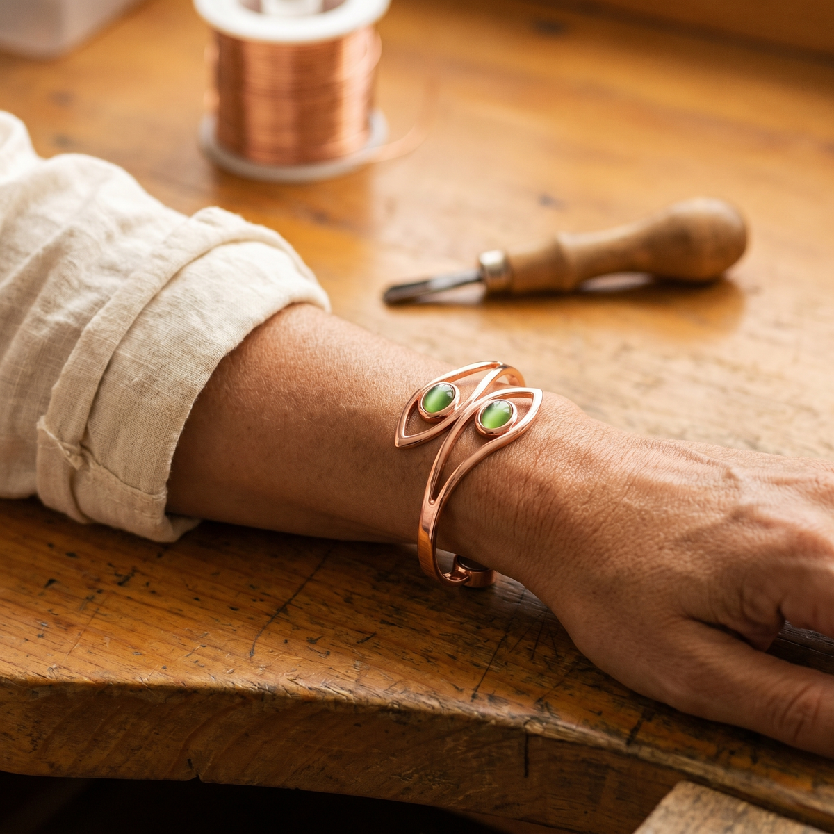 Bracciale in Rame di Lucia & Mila - Opale