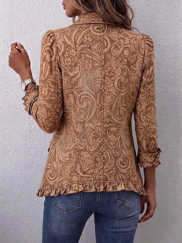 Bruna | Vintage Floral Jacket with Ruffles