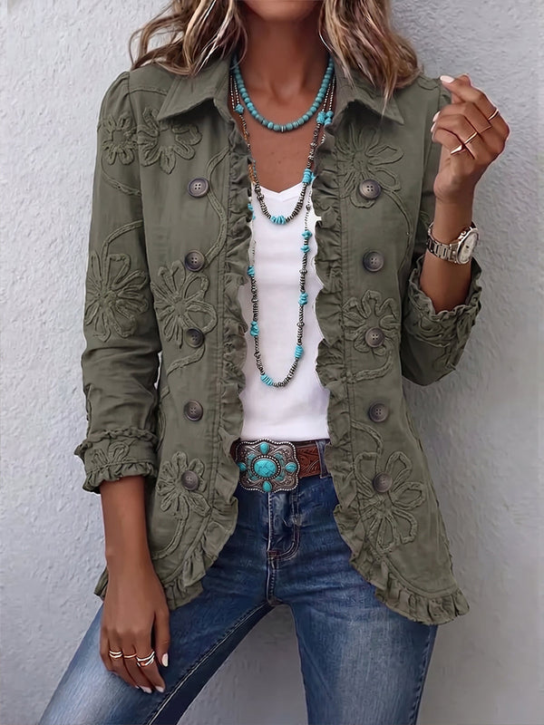 Assunta | Embroidered Jacket with Ruffles