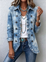 Rosaria | Faded Botanical Jacket with Ruffles