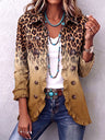 Ortensia | Ochre Leopard Blazer with Ruffles