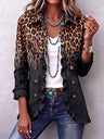 Erminia | Black Leopard Blazer with Ruffles