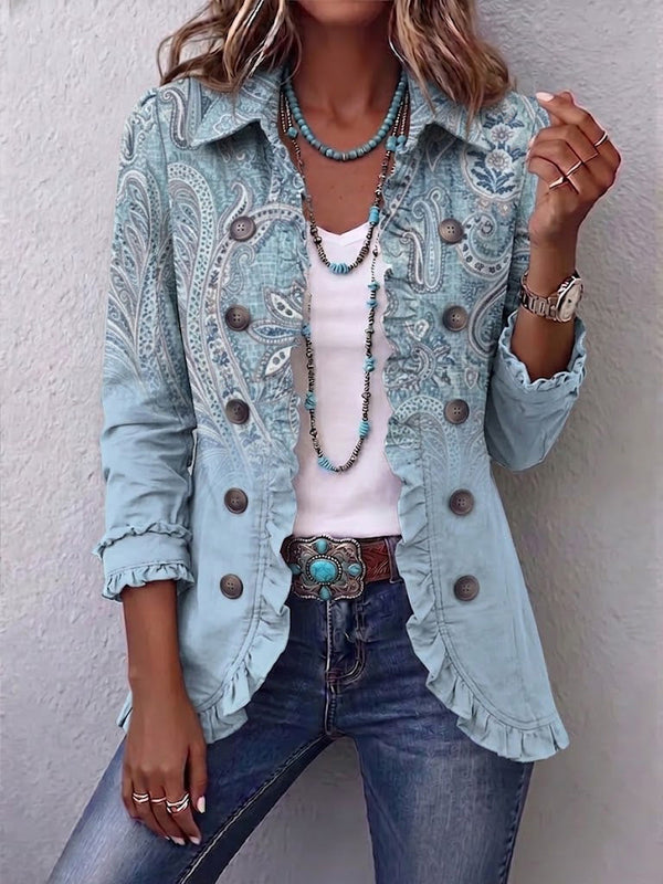 Teresina | Vintage Paisley Jacket with Ruffles