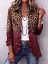 Immacolata | Burgundy Leopard Blazer with Ruffles