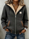 Bridgette | Cosy Textured Zip-Up Hooded Jacket